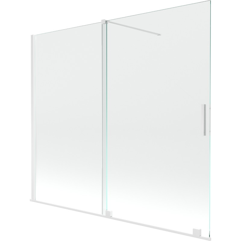 Mexen Velar 2-Panel Sliding Bathtub Screen 180 x 150 cm, Transparent, White - 896-180-000-01-20