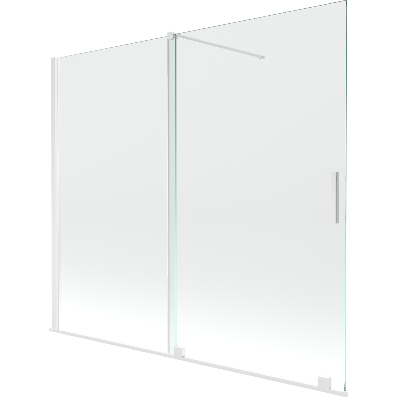 Mexen Velar 2-wing bathtub screen Sliding 180 x 150 cm, transparent, white - 896-180-000-01-20