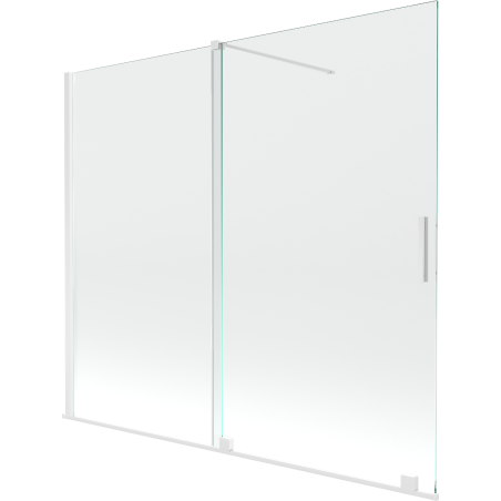 Mexen Velar 2-wing Sliding Bathtub Screen 180 x 150 cm, Transparent, White - 896-180-000-01-20