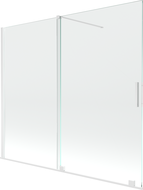Mexen Velar 2-wing Sliding Bathtub Screen 180 x 150 cm, Transparent, White - 896-180-000-01-20