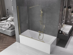 Mexen Velar 2-wing bathtub screen Sliding 150 x 150 cm, transparent, gold - 896-150-000-01-50