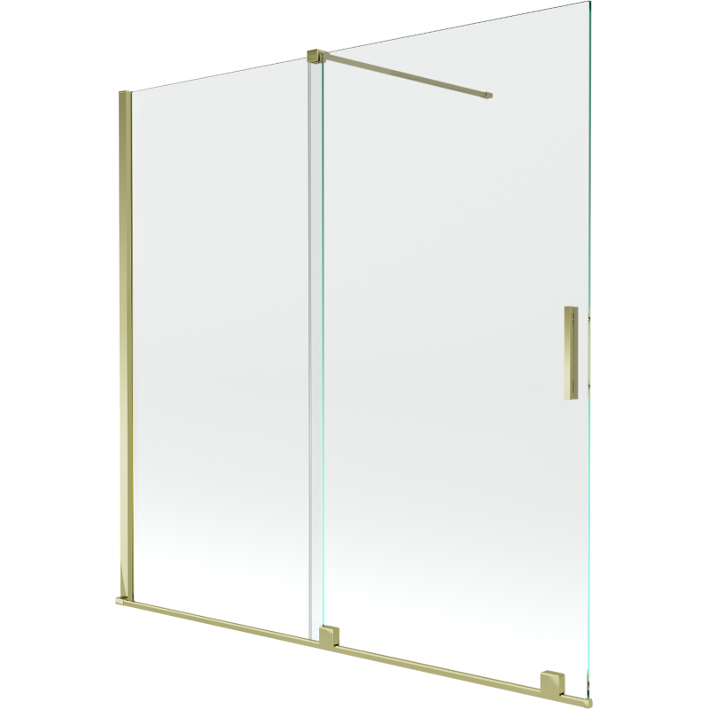Mexen Velar 2-panel sliding bath screen 160 x 150 cm, transparent, gold - 896-160-000-01-50