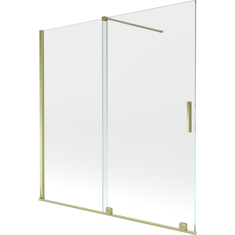 Mexen Velar 2-panel sliding bathtub screen 160 x 150 cm, transparent, gold - 896-160-000-01-50