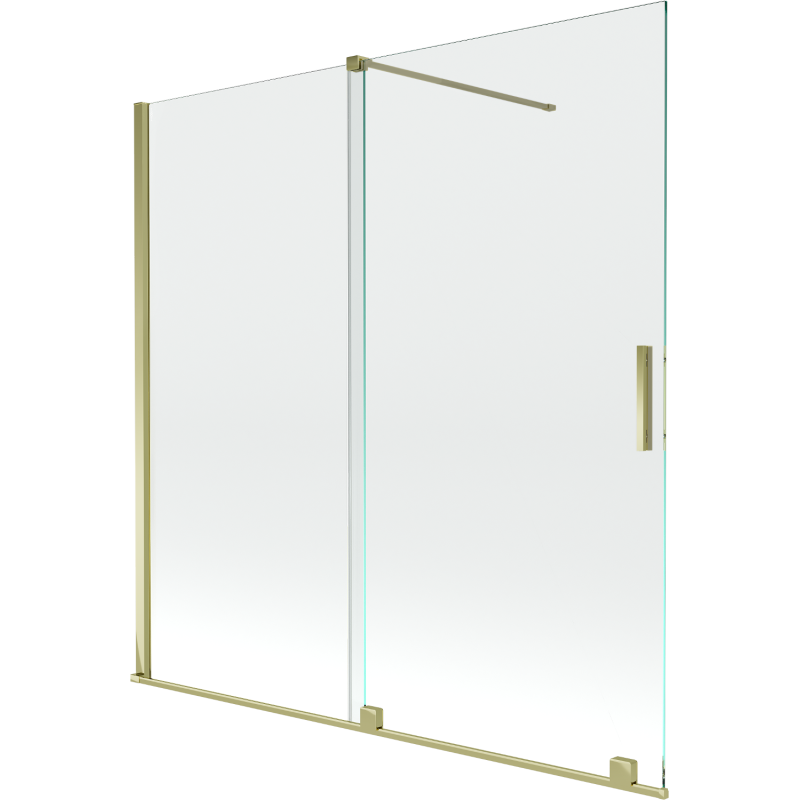 Mexen Velar 2-wing bathtub screen Sliding 160 x 150 cm, transparent, gold - 896-160-000-01-50