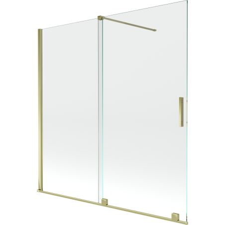 Mexen Velar 2-panel sliding bath screen 160 x 150 cm, transparent, gold - 896-160-000-01-50