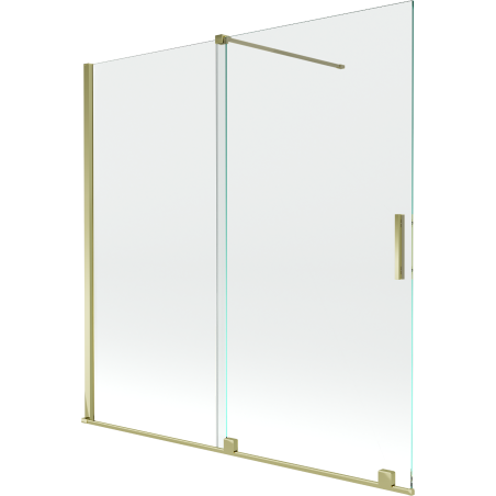 Mexen Velar 2-wing bathtub screen Sliding 160 x 150 cm, transparent, gold - 896-160-000-01-50