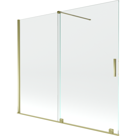 Mexen Velar 2-wing bathtub screen Sliding 180 x 150 cm, transparent, gold - 896-180-000-01-50