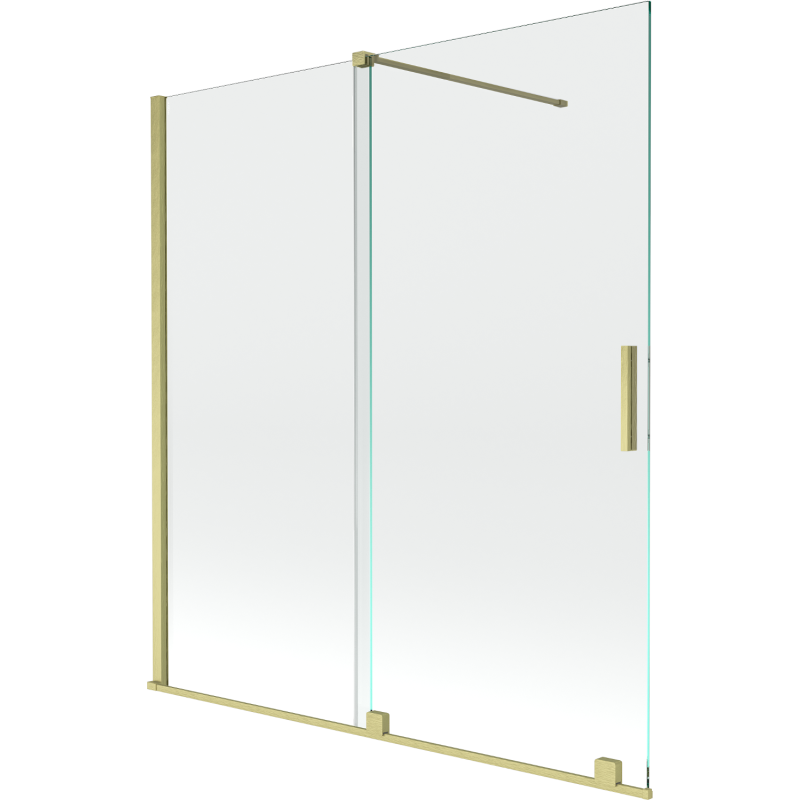 Mexen Velar 2-wing bathtub screen Sliding 150 x 150 cm, transparent, brushed gold - 896-150-000-01-55
