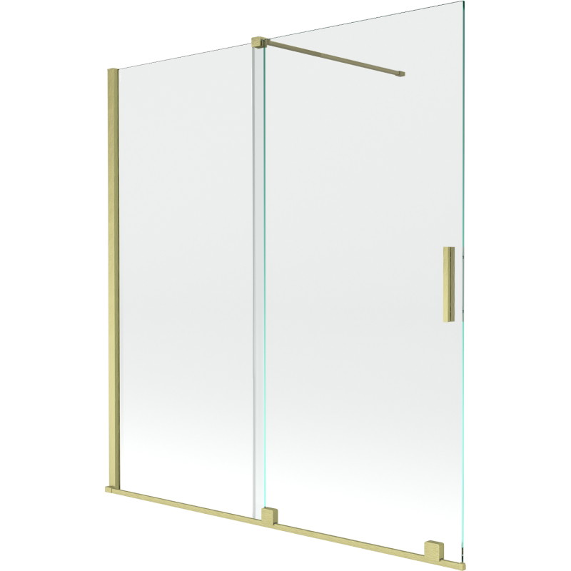 Mexen Velar 2-wing sliding bathtub screen 150 x 150 cm, transparent, brushed gold - 896-150-000-01-55