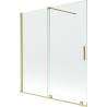 Mexen Velar 2-wing sliding bathtub screen 150 x 150 cm, transparent, brushed gold - 896-150-000-01-55
