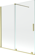 Mexen Velar 2-wing sliding bathtub screen 150 x 150 cm, transparent, brushed gold - 896-150-000-01-55