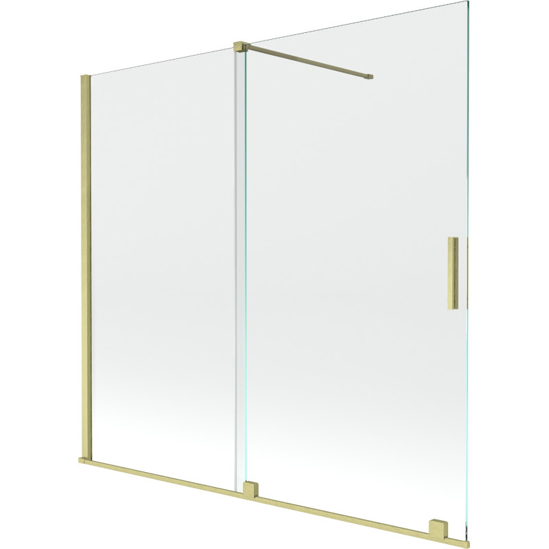 Mexen Velar 2-wing sliding bathtub screen 160 x 150 cm, transparent, brushed gold - 896-160-000-01-55