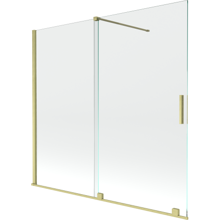 Mexen Velar 2-wing bathtub screen Sliding 160 x 150 cm, transparent, brushed gold - 896-160-000-01-55