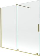 Mexen Velar 2-wing bathtub screen Sliding 160 x 150 cm, transparent, brushed gold - 896-160-000-01-55