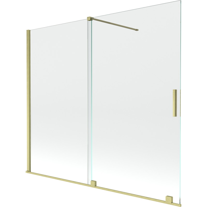 Mexen Velar 2-panel sliding bathtub screen 180 x 150 cm, transparent, brushed gold - 896-180-000-01-55