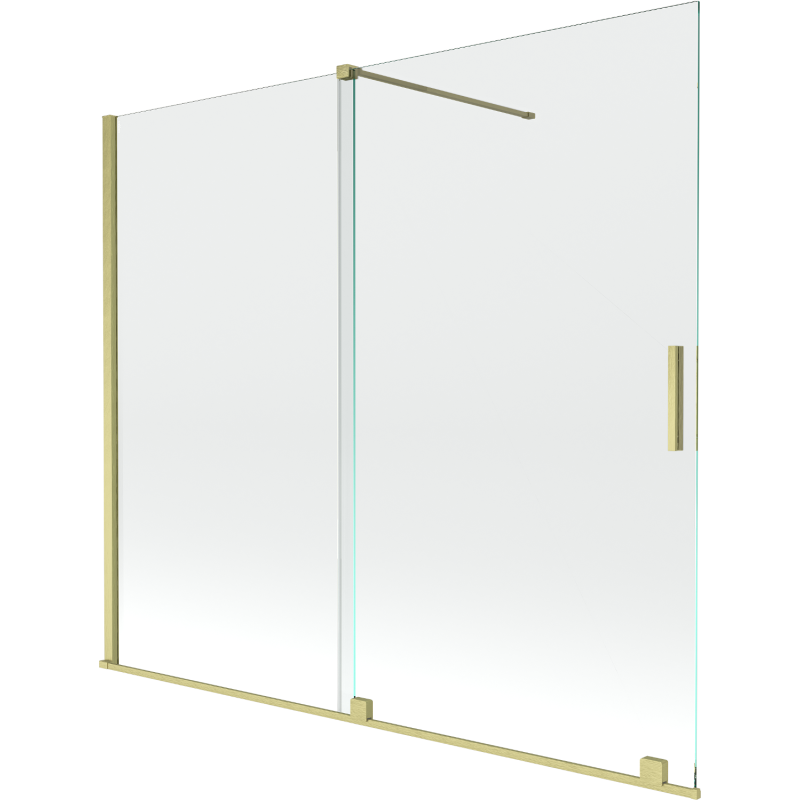 Mexen Velar 2-wing bathtub screen Sliding 180 x 150 cm, transparent, brushed gold - 896-180-000-01-55
