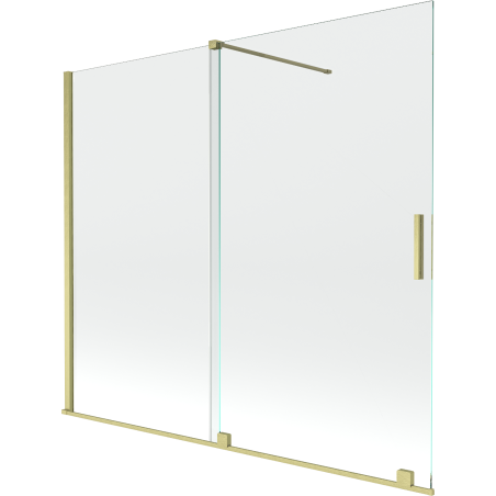 Mexen Velar 2-panel Sliding Bath Screen 180 x 150 cm, Transparent, Brushed Gold - 896-180-000-01-55