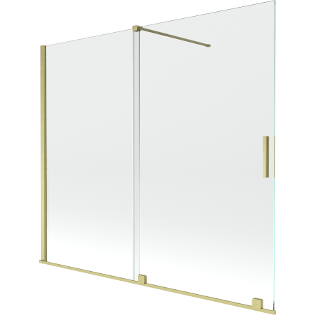 Mexen Velar 2-panel sliding shower screen 180 x 150 cm, transparent, brushed gold - 896-180-000-01-55