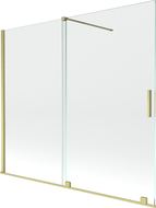 Mexen Velar 2-panel Sliding Bath Screen 180 x 150 cm, Transparent, Brushed Gold - 896-180-000-01-55