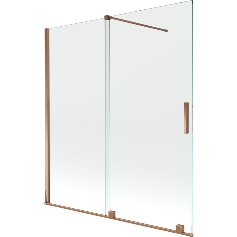 Mexen Velar 2-panel sliding bathtub screen 150 x 150 cm, transparent, pink gold - 896-150-000-01-60