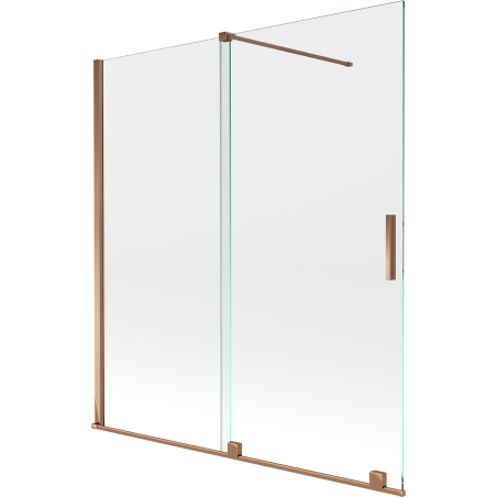 Mexen Velar 2-panel Sliding Bath Screen 150 x 150 cm, Transparent, Rose Gold - 896-150-000-01-60