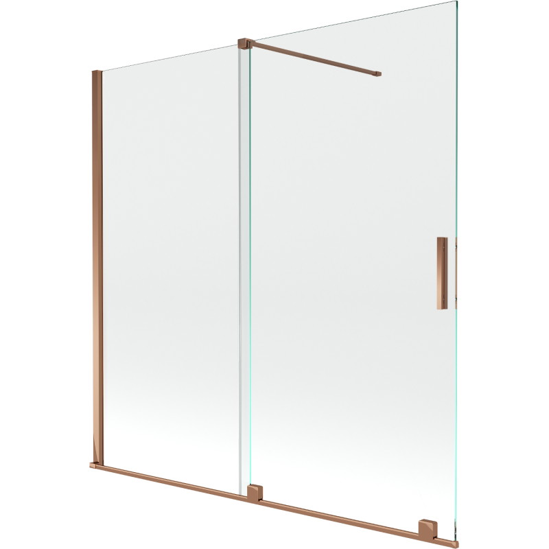 Mexen Velar 2-panel sliding bathtub screen 160 x 150 cm, transparent, pink gold - 896-160-000-01-60