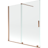 Mexen Velar 2-wing bathtub screen Sliding 160 x 150 cm, transparent, Rose gold - 896-160-000-01-60