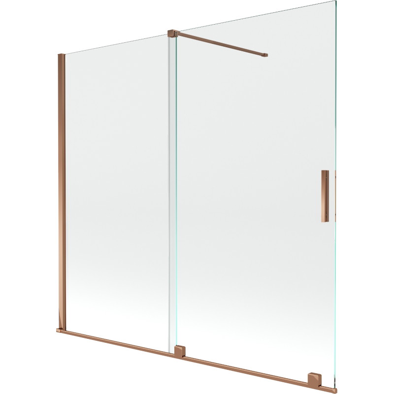 Mexen Velar 2-panel sliding bathtub screen 170 x 150 cm, transparent, rose gold - 896-170-000-01-60