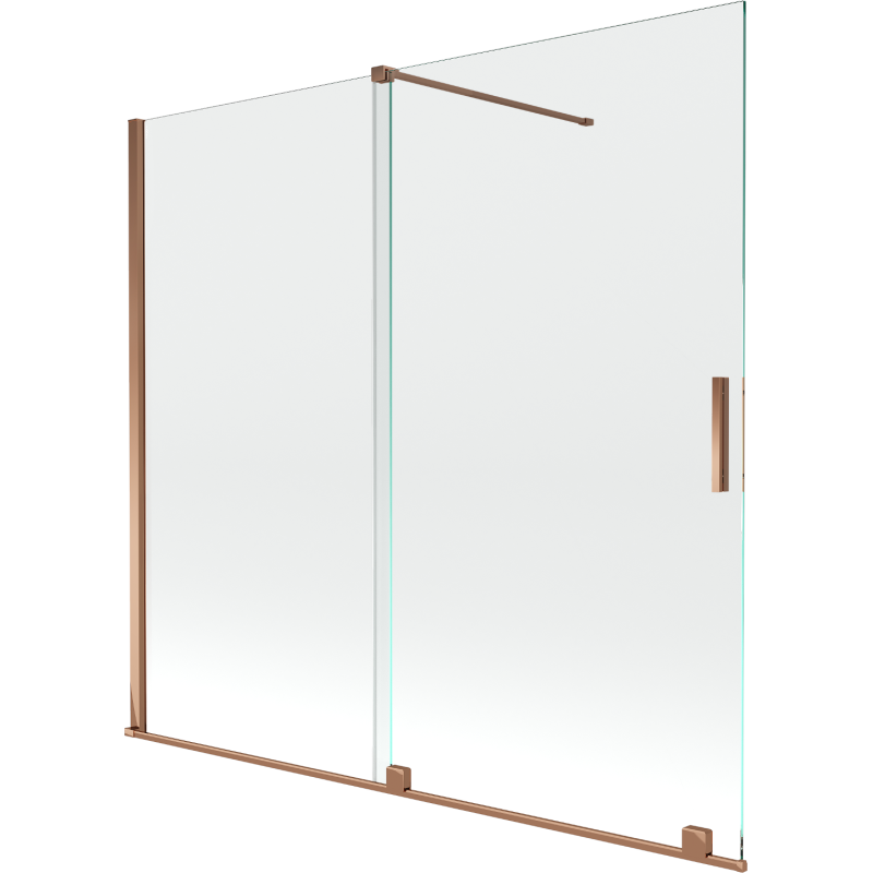 Mexen Velar 2-wing bathtub screen Sliding 170 x 150 cm, transparent, Rose gold - 896-170-000-01-60