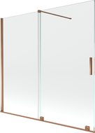 Mexen Velar 2-wing bathtub screen Sliding 170 x 150 cm, transparent, Rose gold - 896-170-000-01-60