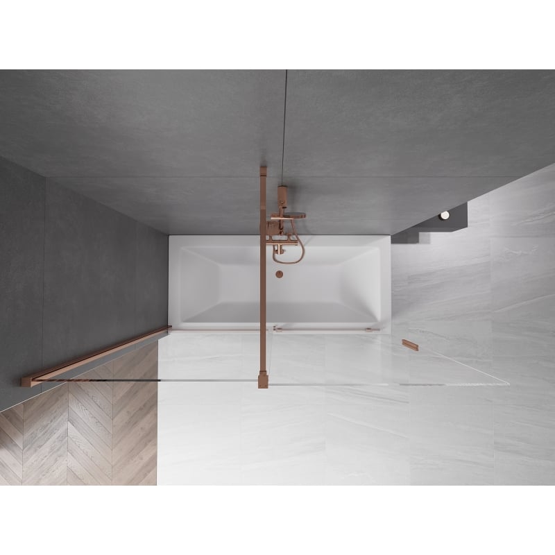 Mexen Velar 2-wing sliding bathtub screen 170 x 150 cm, transparent, rose gold - 896-170-000-01-60