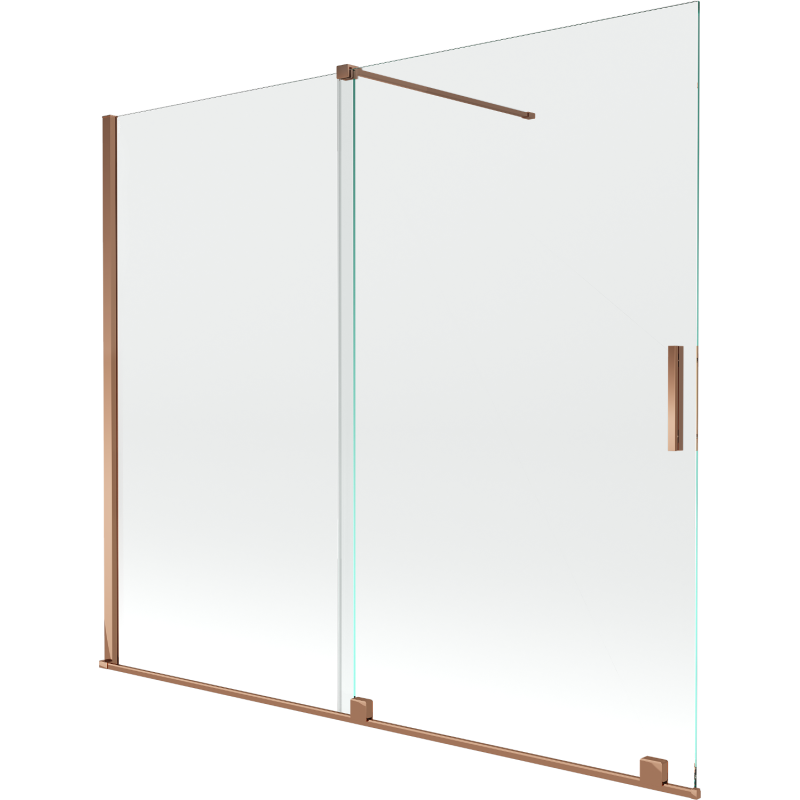 Mexen Velar 2-panel sliding bath screen 180 x 150 cm, transparent, rose gold - 896-180-000-01-60