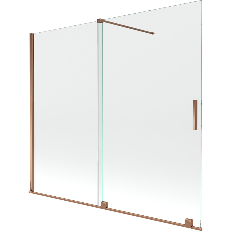 Mexen Velar 2-panel sliding bathtub screen 180 x 150 cm, transparent, rose gold - 896-180-000-01-60