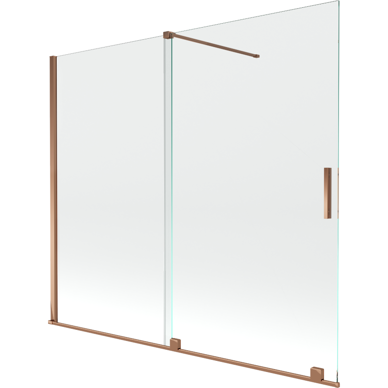 Mexen Velar 2-wing bathtub screen Sliding 180 x 150 cm, transparent, Rose gold - 896-180-000-01-60