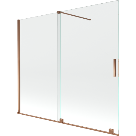 Mexen Velar 2-panel sliding bath screen 180 x 150 cm, transparent, rose gold - 896-180-000-01-60