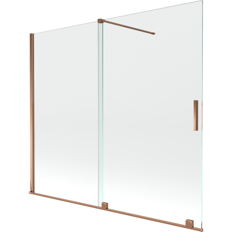 Mexen Velar 2-wing bathtub screen Sliding 180 x 150 cm, transparent, Rose gold - 896-180-000-01-60