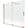 Mexen Velar bathtub screen, 2-panel sliding, 180 x 150 cm, transparent, rose gold - 896-180-000-01-60