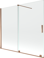 Mexen Velar bathtub screen, 2-panel sliding, 180 x 150 cm, transparent, rose gold - 896-180-000-01-60