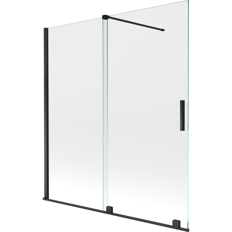 Mexen Velar 2-wing bathtub screen Sliding 150 x 150 cm, transparent, black - 896-150-000-01-70