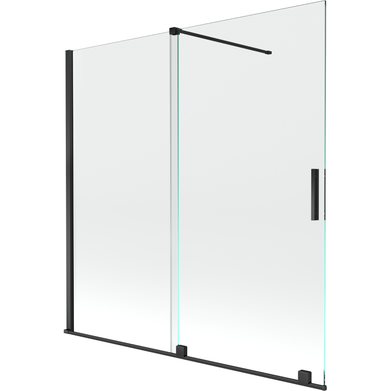Mexen Velar 2-wing sliding bath screen 160 x 150 cm, transparent, black - 896-160-000-01-70