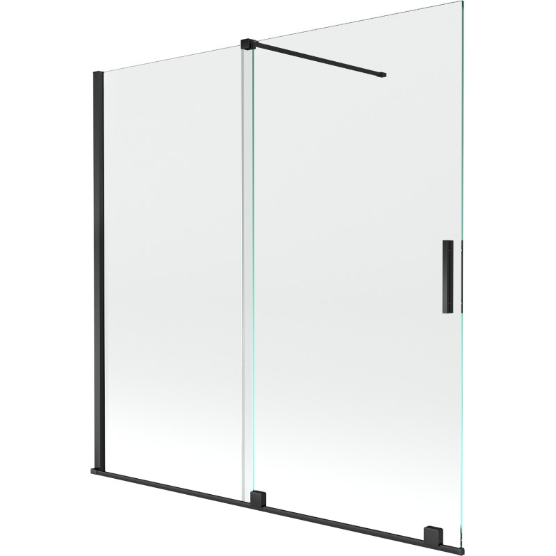 Mexen Velar 2-wing sliding bathtub screen 160 x 150 cm, transparent, black - 896-160-000-01-70