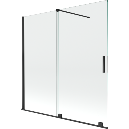 Mexen Velar 2-wing bathtub screen Sliding 160 x 150 cm, transparent, black - 896-160-000-01-70