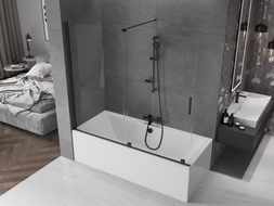 Mexen Velar 2-panel sliding bathtub screen 180 x 150 cm, transparent, black - 896-180-000-01-70
