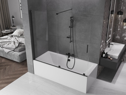 Mexen Velar 2-wing bathtub screen Sliding 180 x 150 cm, transparent, black - 896-180-000-01-70