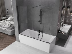 Mexen Velar 2-wing sliding bath screen 180 x 150 cm, transparent, black - 896-180-000-01-70