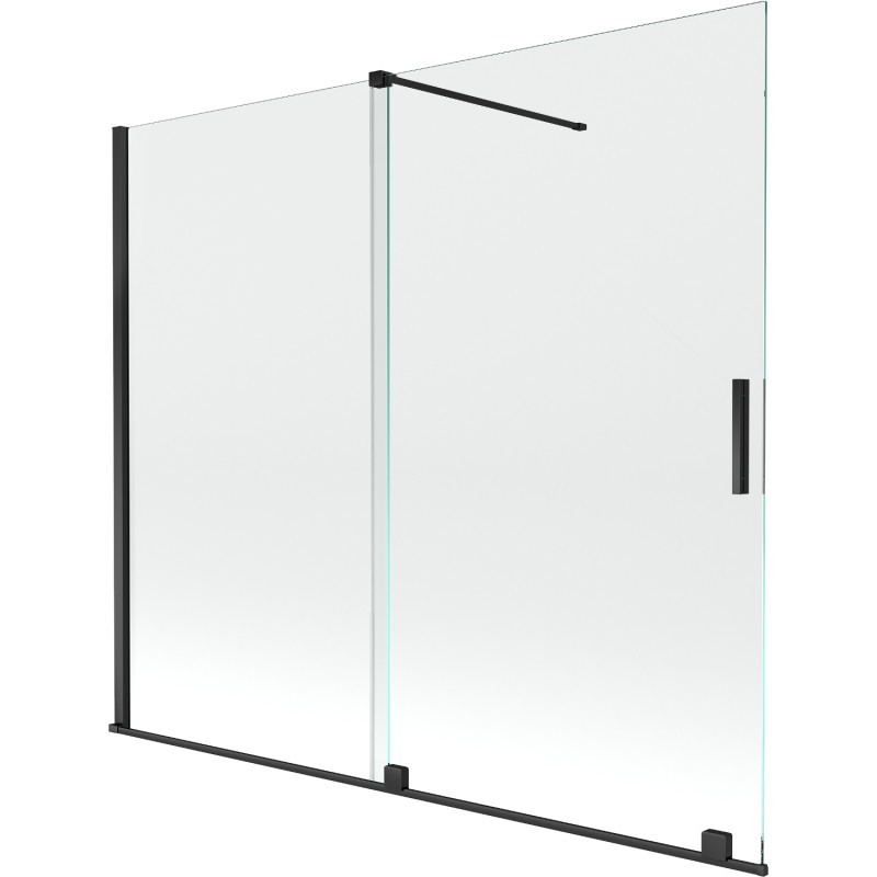 Mexen Velar 2-panel sliding bathtub screen 180 x 150 cm, transparent, black - 896-180-000-01-70
