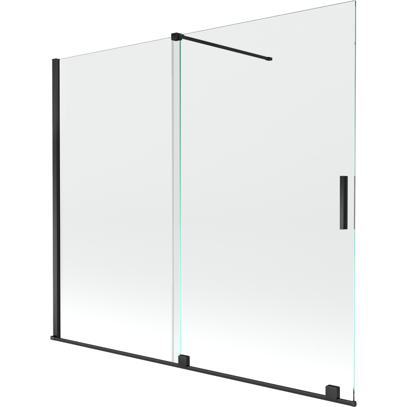 Mexen Velar 2-wing bathtub screen Sliding 180 x 150 cm, transparent, black - 896-180-000-01-70