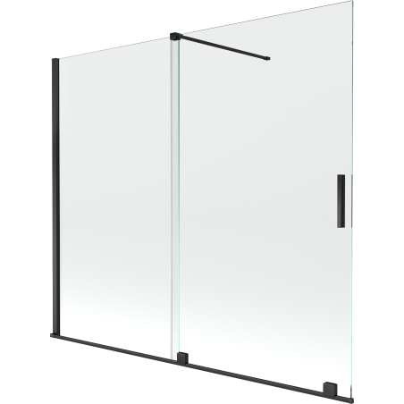 Mexen Velar 2-wing sliding bath screen 180 x 150 cm, transparent, black - 896-180-000-01-70