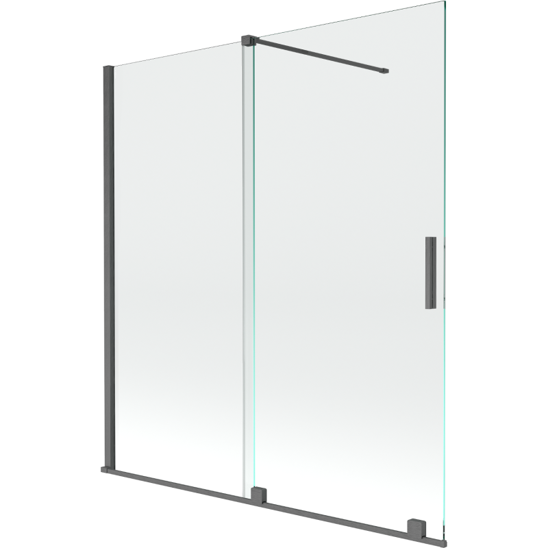Mexen Velar 2-wing bathtub screen Sliding 150 x 150 cm, transparent, brushed gun gray - 896-150-000-01-66