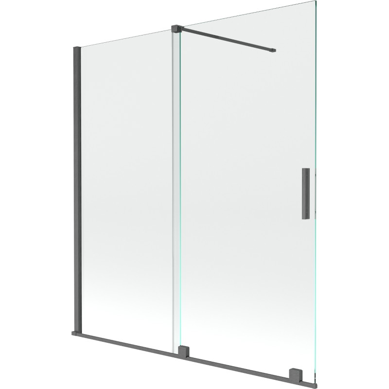 Mexen Velar 2-wing sliding bathtub screen 150 x 150 cm, transparent, gun gray brushed - 896-150-000-01-66
